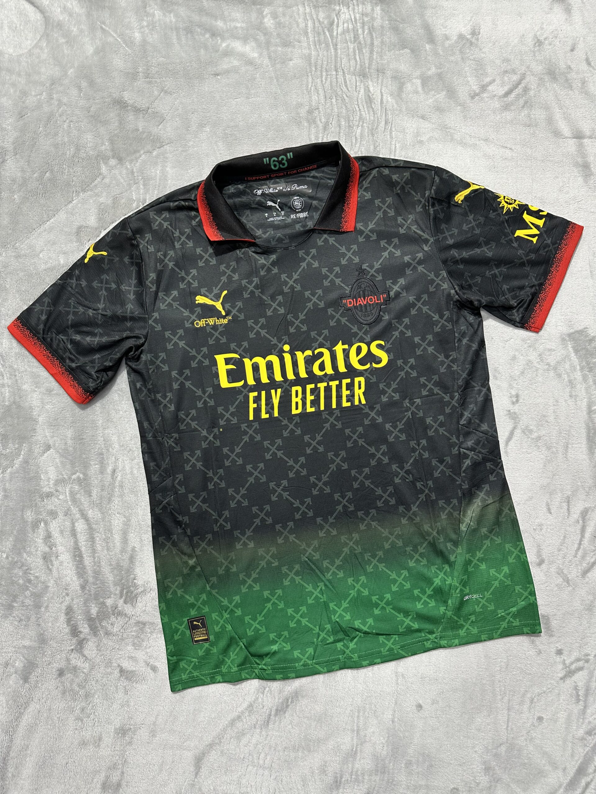 Camisa PUMA x AC Milan x OFF-WHITE 2024/2025(Preto/Verde)