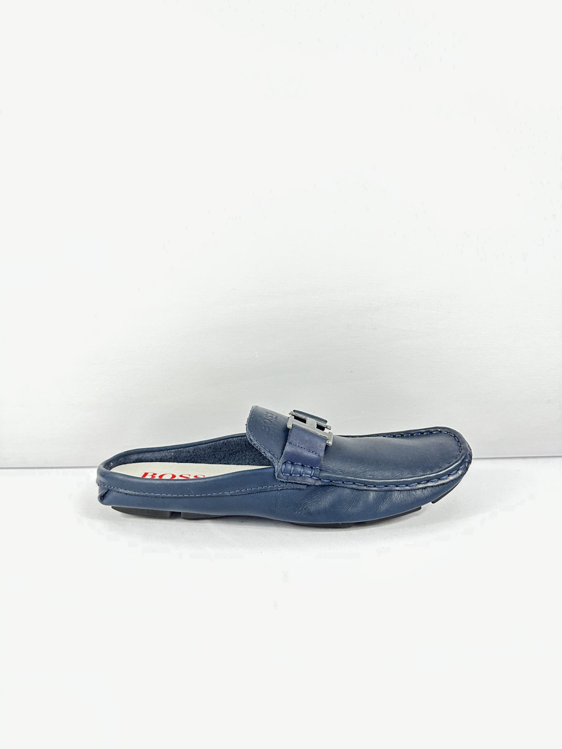 Mule Hugo Boss em Couro - Azul Marinho