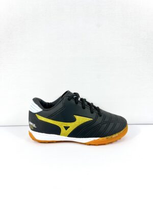 Chuteira Society Mizuno Morelia Infantil Preto/Dourado