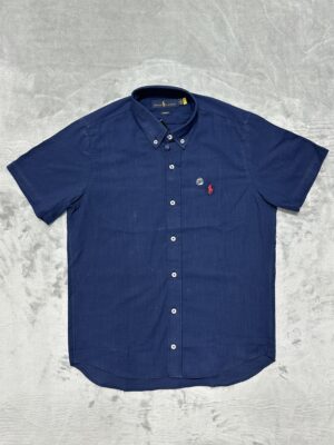 Camisa Social Manga Curta Ralph Lauren - Azul Marinho