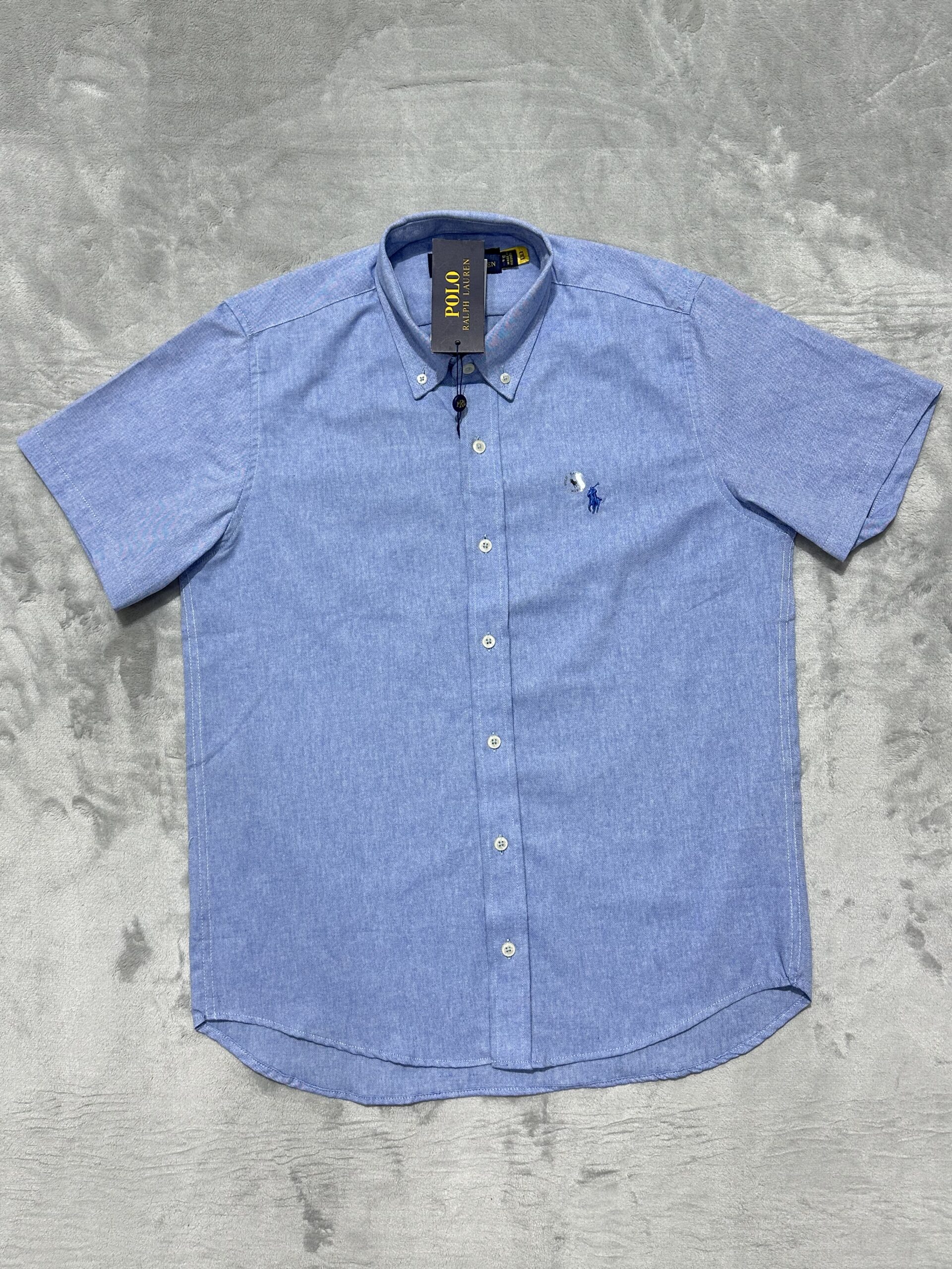 Camisa Social Manga Curta Ralph Lauren - Azul Claro
